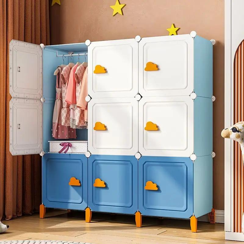 Armoires de rangement en plastique multicouches pliables, armoire domestique moderne, Psychpour enfa