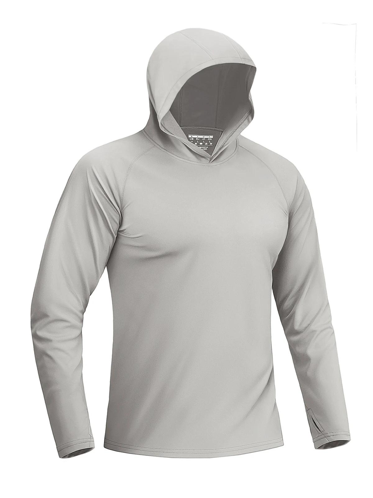 Haut de protection solaire UPF 50+ pour homme à manches longues, séchage rapide, respirant, avec tro