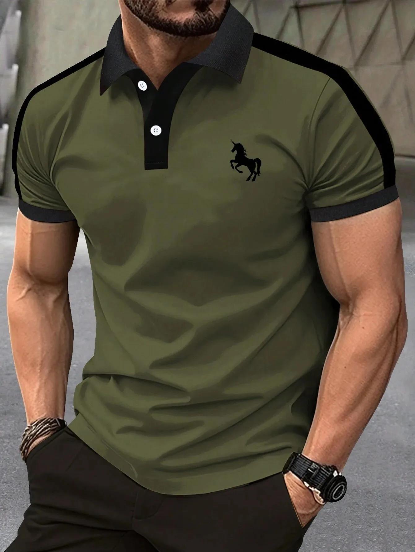 La nouvelle chemise POLO à manches courtes pour hommes pour l'été 2025, décontractée, à la mode, dou