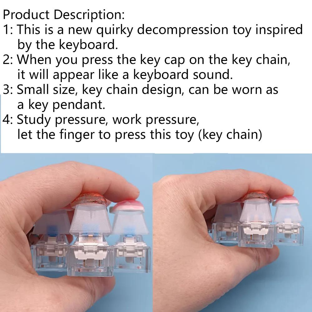 Keycap-Porte-clés avec pendentif fruits pour téléphone portable, porte-clés Kawaii, jouet Pop Fidget