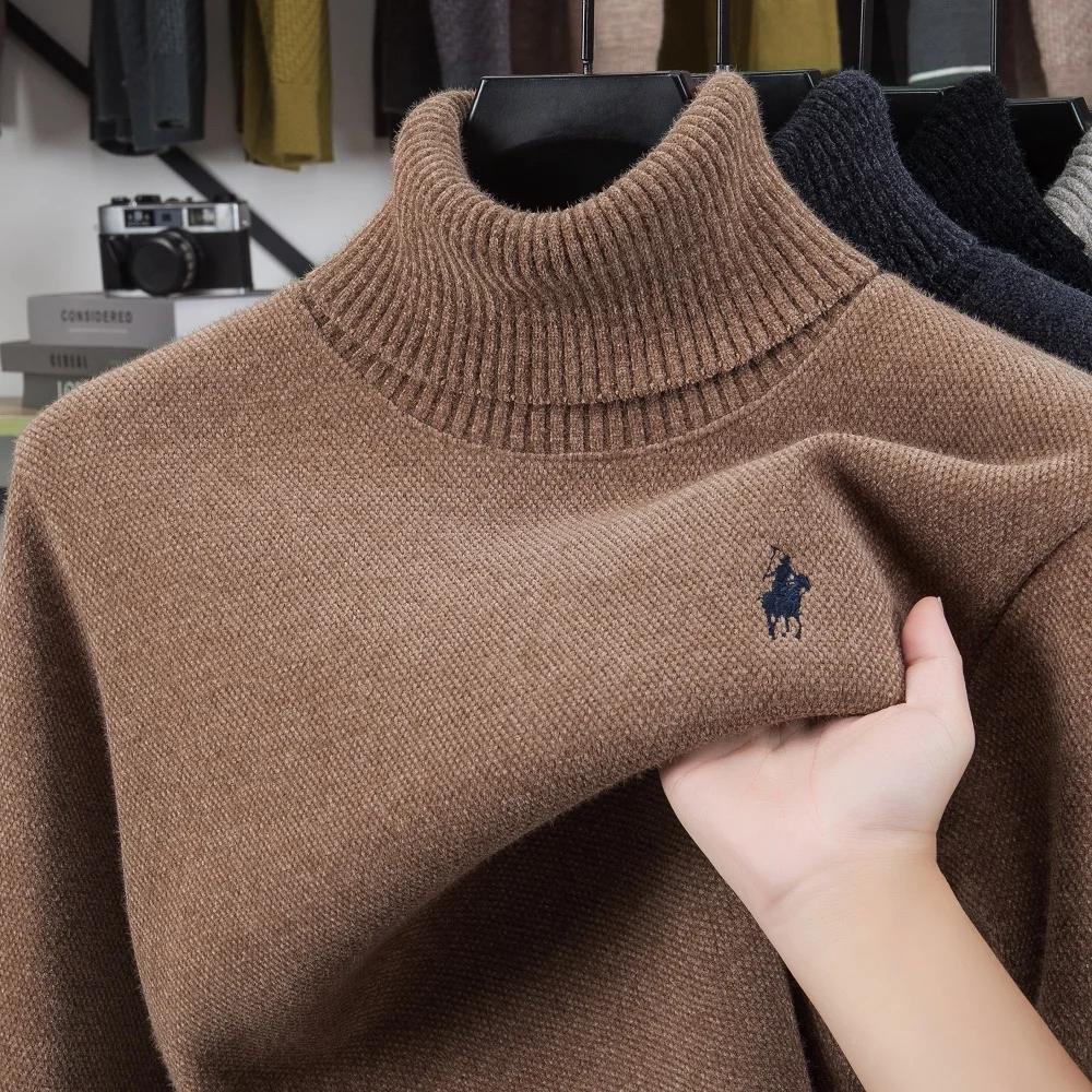 Pull en velours de marque haut de gamme pour hommes nouveau créateur de mode broderie de poney exqui