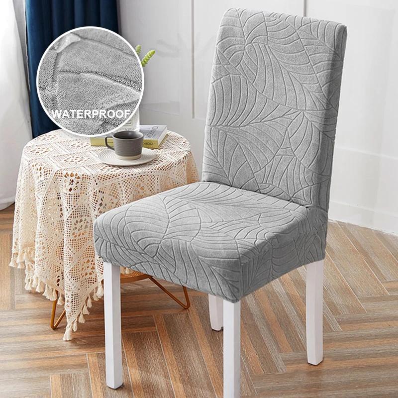 Housse de chaise Jacquard imperméable, extensible, protection de chaise de salle à manger, pour cuis