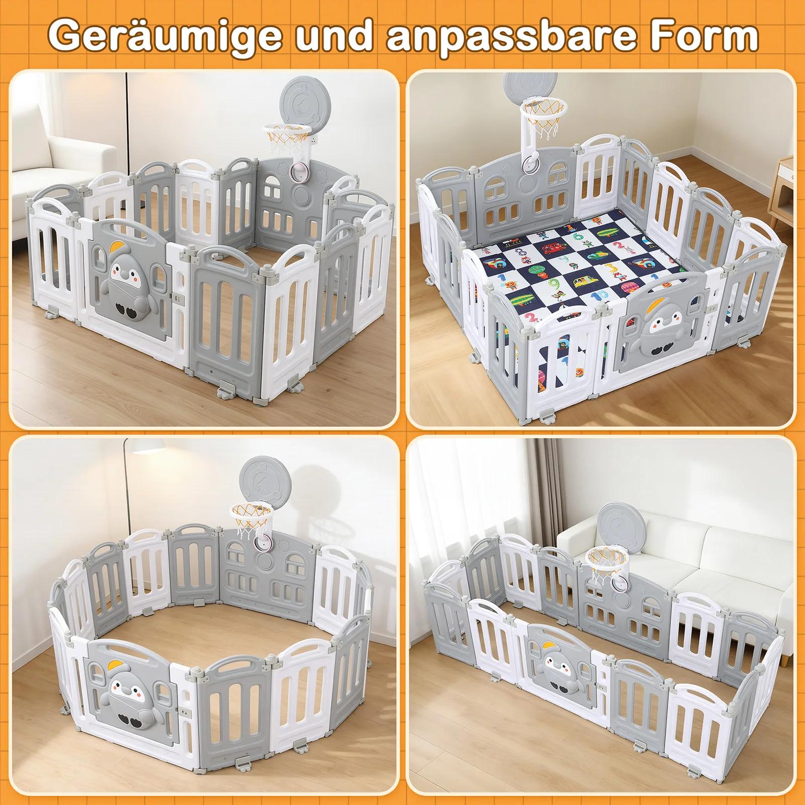 Parc pliable Centre d'activité pour bébé 150x150 Parc pliable Grande grille de marche avec élément d