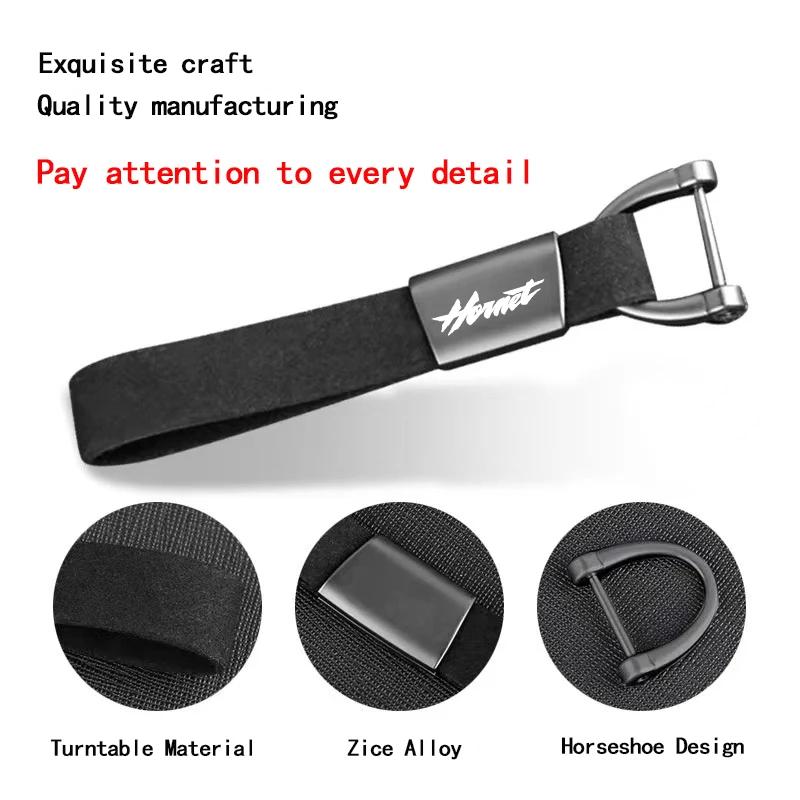 Porte-clés de moto en alliage de zinc et cuir suédé avec logo personnalisé, accessoires pour HONDA H