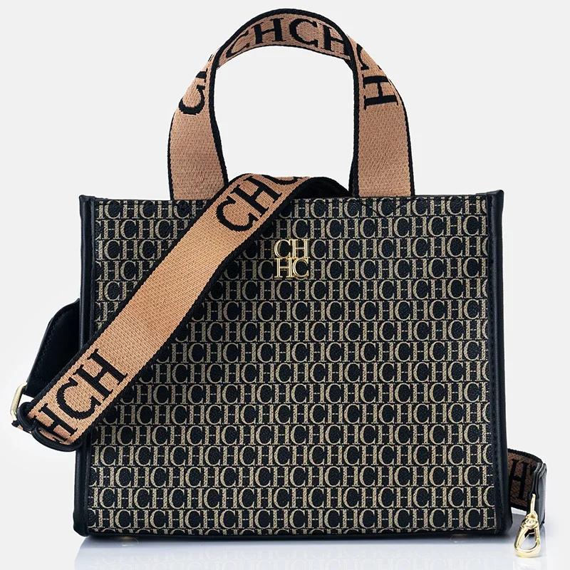 Sac à main pour femme CH Fashion, imprimé monogramme, logo métallique de haute qualité, décontracté,