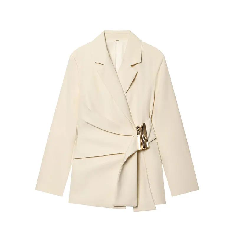NLZGMSJ 2026 Nouveauté Printemps – Ensemble Chic Femme de Bureau : Blazer Uni à Manches Longues et P