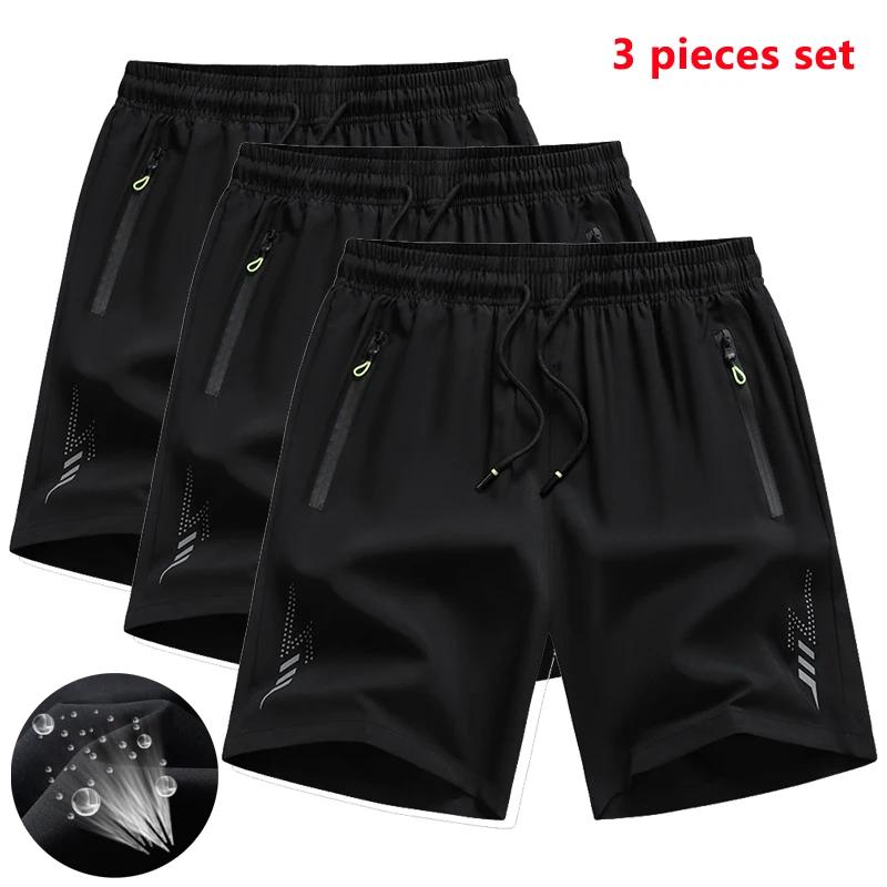 3 pièces nouveaux Shorts de course hommes Shorts de sport de gymnastique séchage rapide entraînement