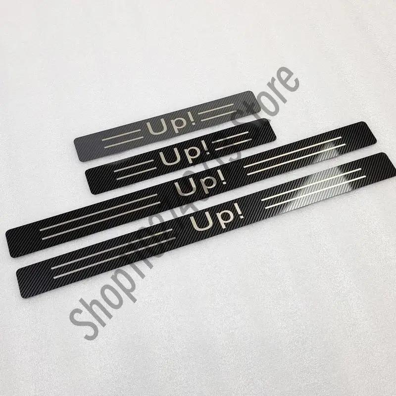 pour Volkswagen VW UP UP! Plaque de protection de seuil de porte en acier inoxydable, autocollant de