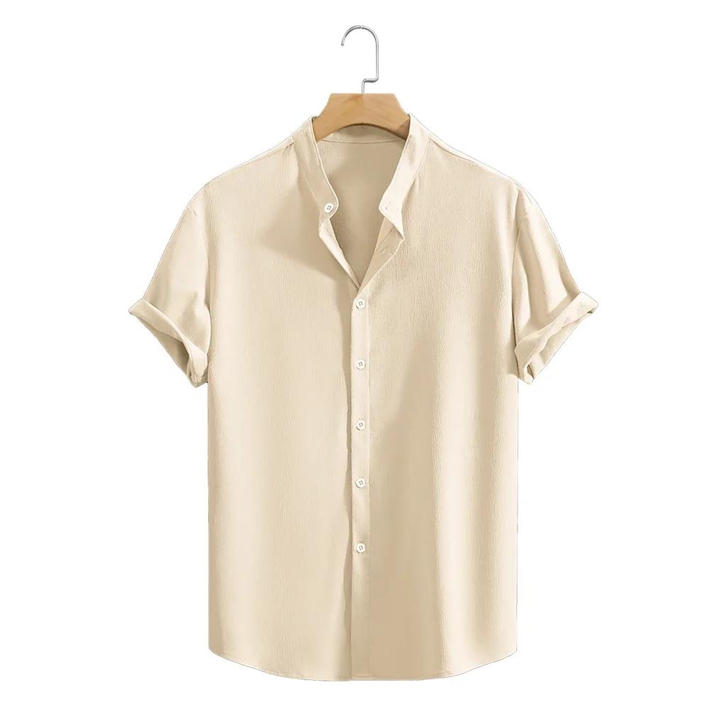 Chemises de plage décontractées à manches courtes pour jeunes, couleur unie, ample, décontractée, re