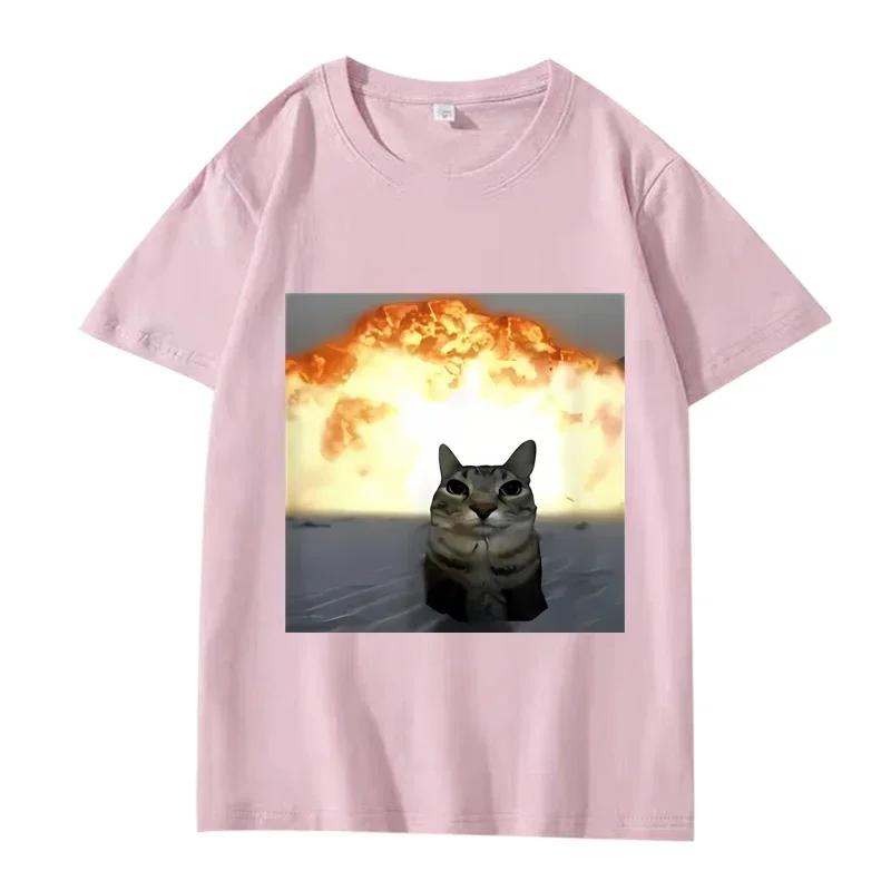 Fantaisie chat Explosion graphique t-shirt femmes drôle à manches courtes été impression haut pour f