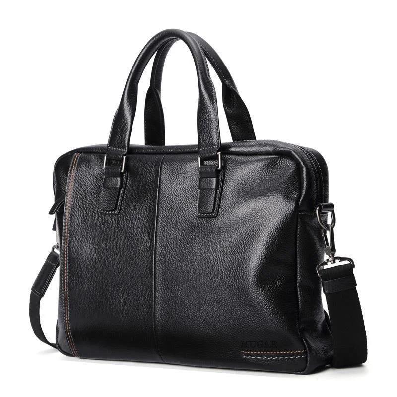 Sac à main d'affaires en cuir de vache de haute qualité pour hommes, sac à bandoulière 100% mallette