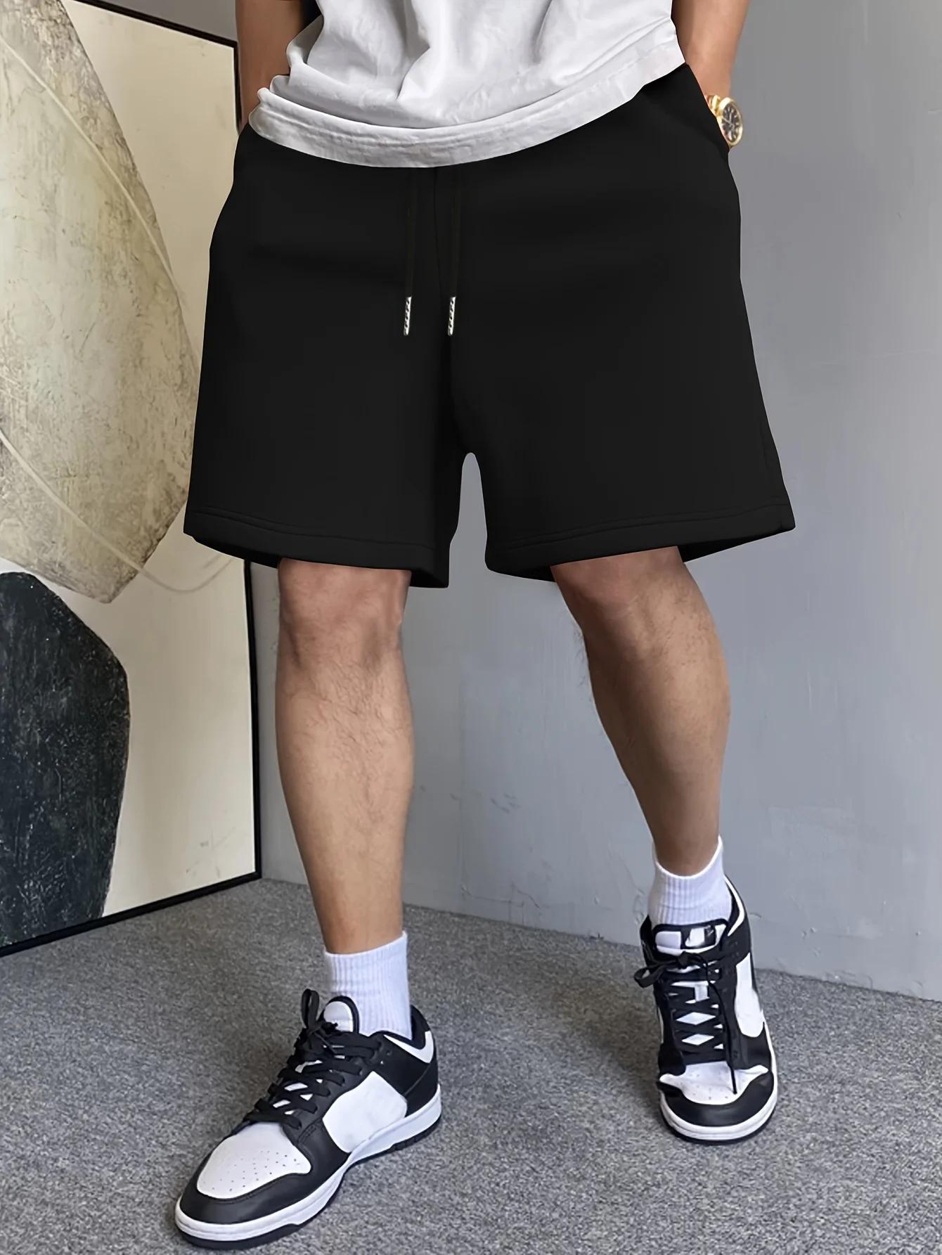 Shorts décontractés américains pour hommes, coupe ample, taille élastique avec cordon de serrage, ad