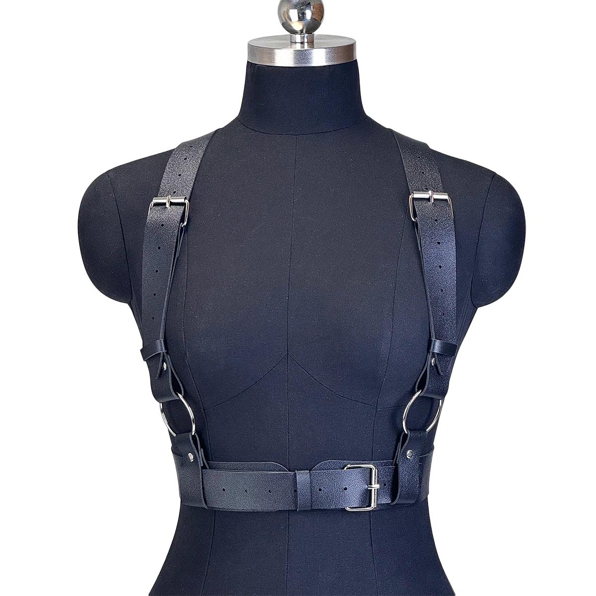Harnais en cuir PU pour femmes, ceinture de taille Punk cloutée, sangles de harnais décoratives, bre