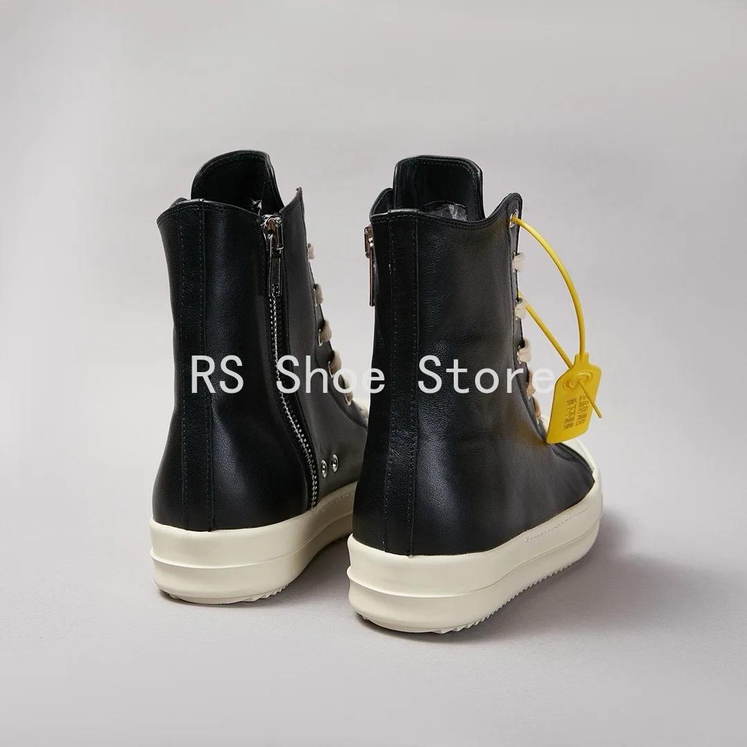 Ro Boot – chaussures montantes en cuir noir pour hommes et femmes, baskets classiques de styliste av