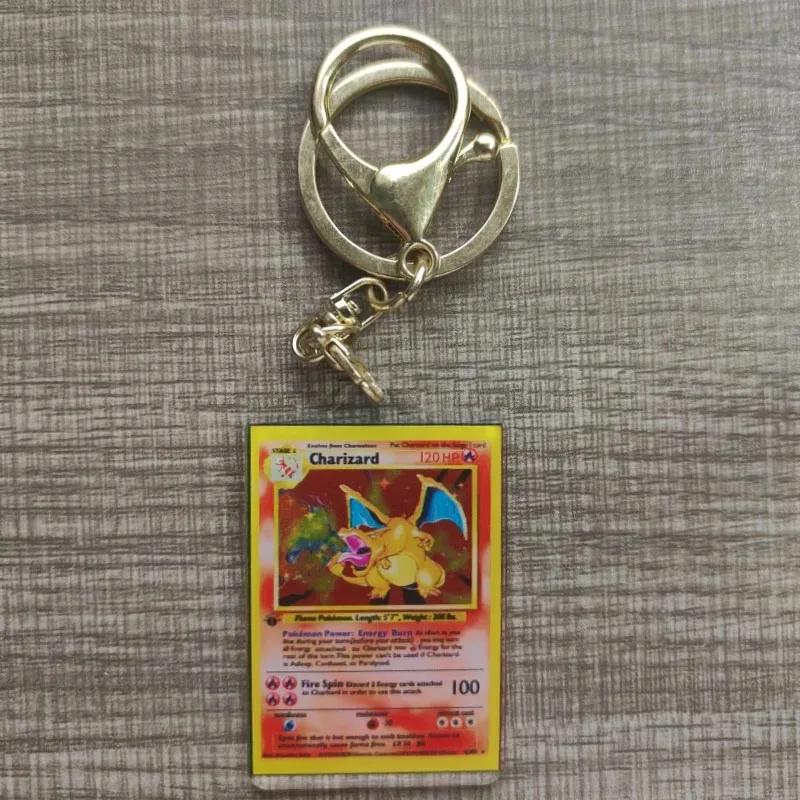 Pokemon Anime petite carte porte-clés Charizard porte-clés Blastoise Venusaur Mewtwo bricolage acryl