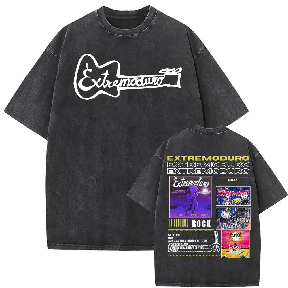 Rock Band EXTREMODURO Tour 2025 Vintage lavé T-shirt hommes femmes mode Hip Hop rue t-shirts été amp