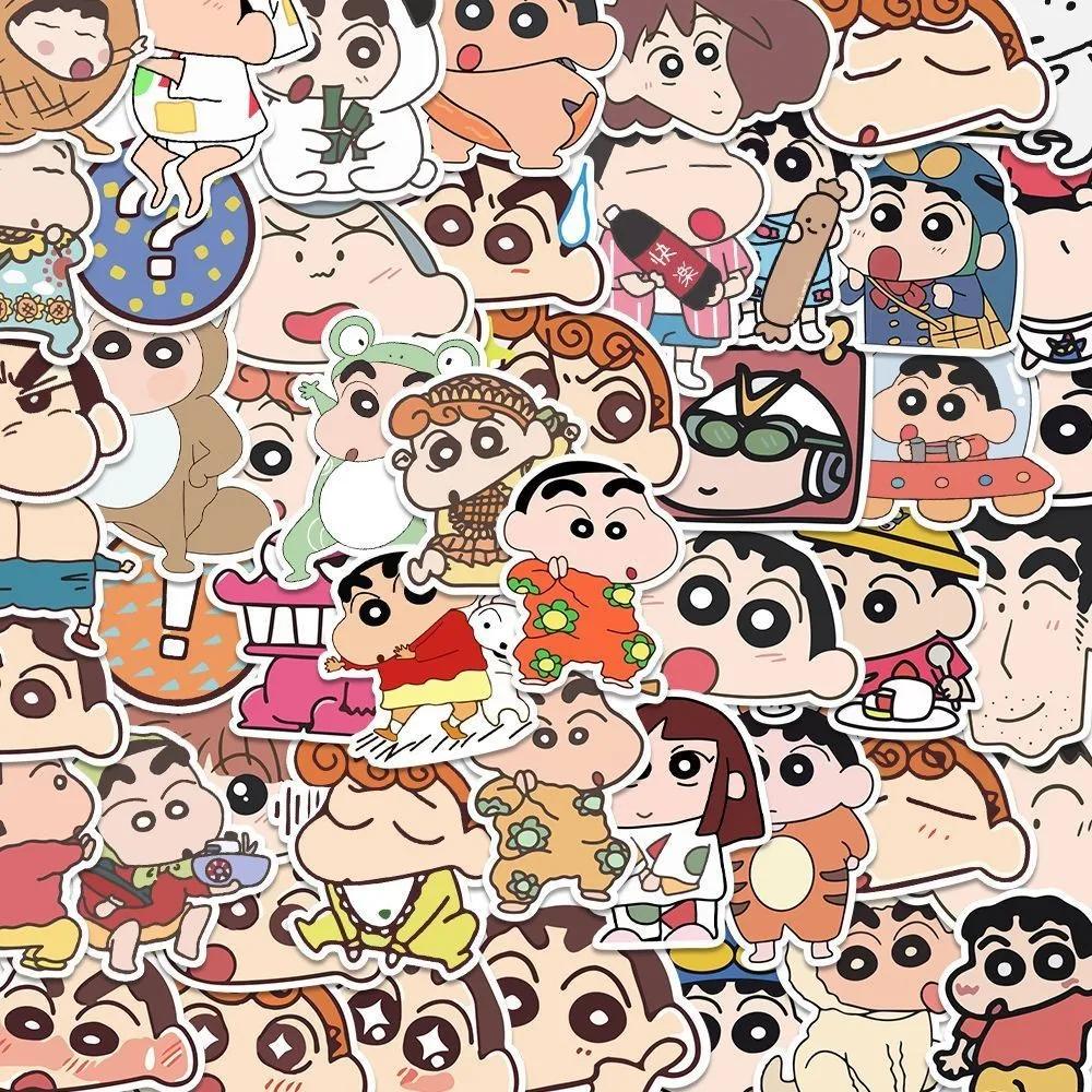 100 pièces dessin animé Crayon Shin Chan autocollants Kawaii décalcomanies enfants jouets pour voitu