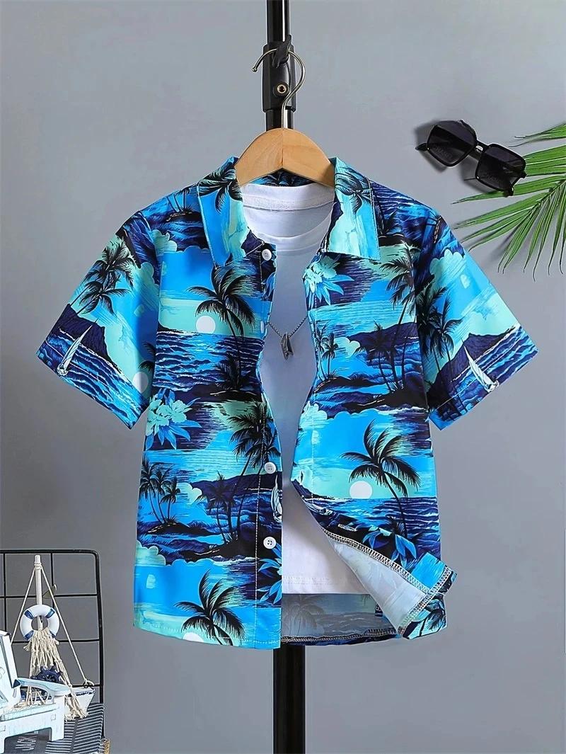 Chemises florales hommes Hawaii vacances fête Blouse 2025 revers plage chemise fleur Camisas à manch