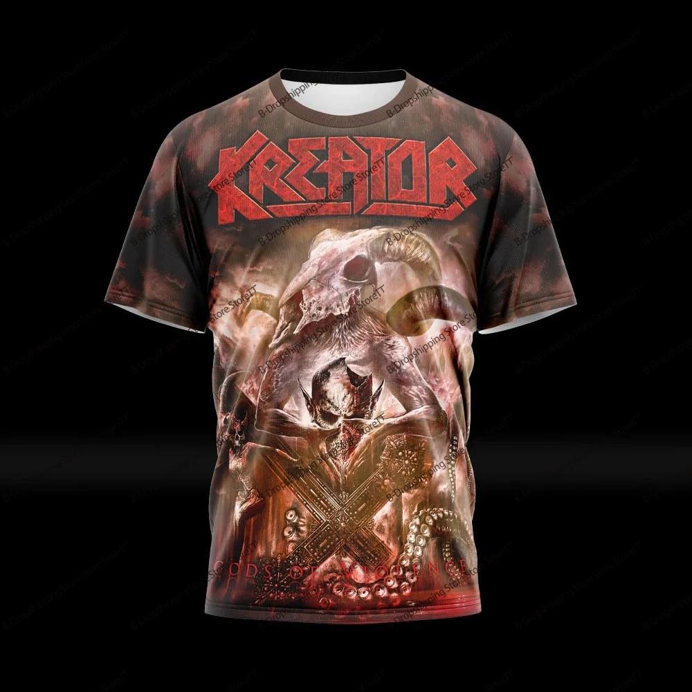 Nouveau Rock Kreator Band 3D imprimé hommes et femmes T-shirts mode manches courtes Hip Hop rue haut