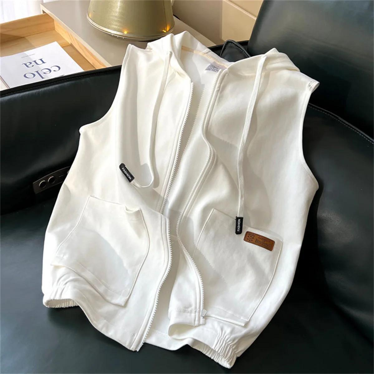 Sweat-shirt à capuche sans manches pour homme, vêtement polyvalent et Simple, tendance, vitalité, no