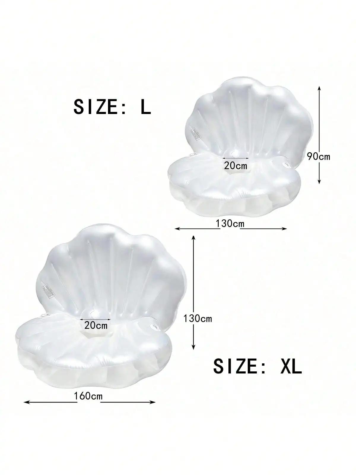 Flotteur gonflable de piscine de coquillage en PVC blanc en forme de coquille, flotteur géant de pal