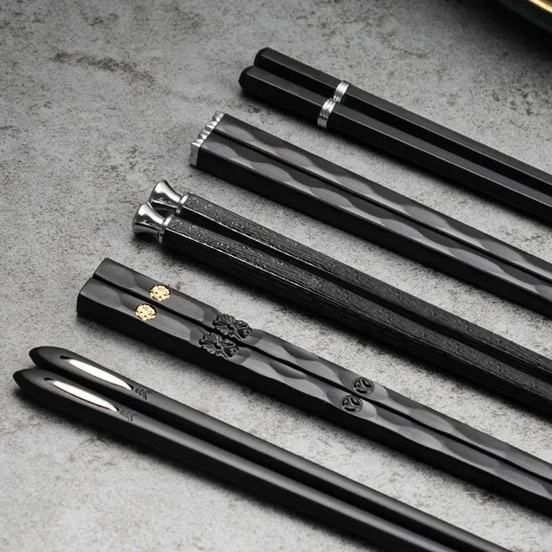 Baguettes japonaises antidérapantes de haute qualité, 5 paires, coréen, maison, hôtel, Restaurant, b