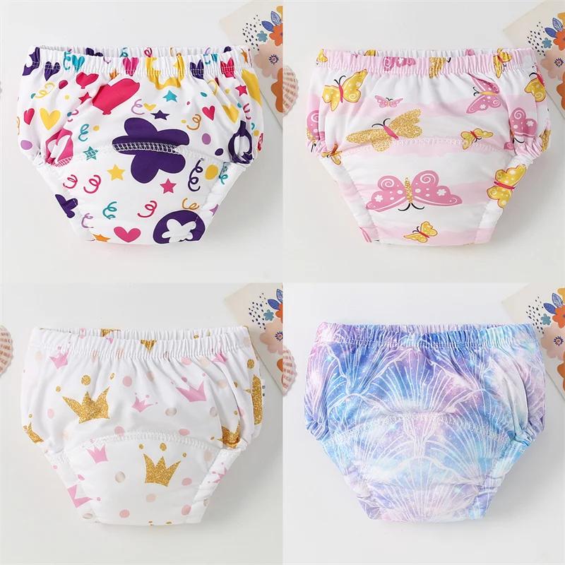 Pantalons d'entraînement pour bébés filles, 4 pièces, sous-vêtements en coton et Polyester, culottes
