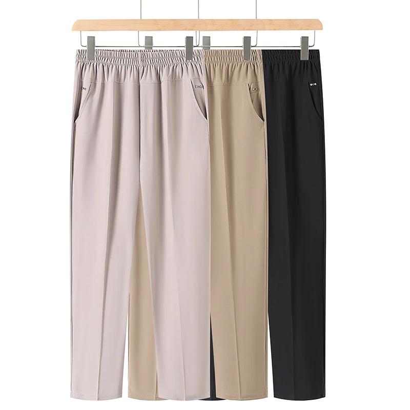 Nouveaux pantalons pour femmes printemps-été, pantalons mom, taille haute élastique, décontractés, c