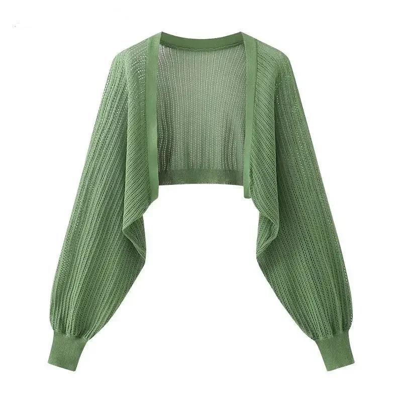 Cardigan tricoté en soie glacée française, résistant au soleil, veste fine d'été pour femmes, gilet,