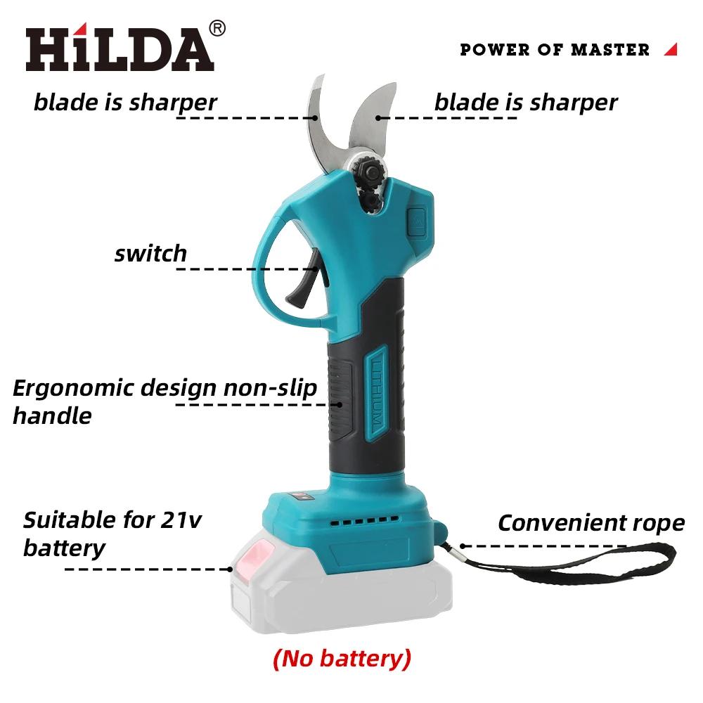 HILDA – sécateur électrique sans balais, sans fil, pour Branches d'arbres fruitiers, outil électriqu
