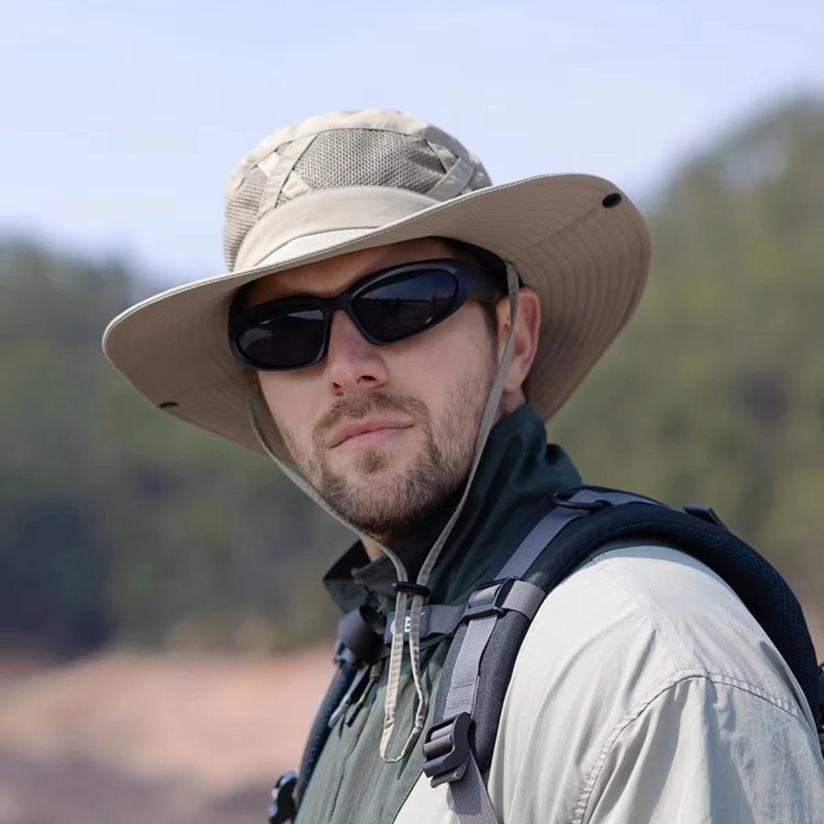 Chapeau de protection solaire pour hommes, chapeau de pêche d'alpinisme en plein air, grand avant-to