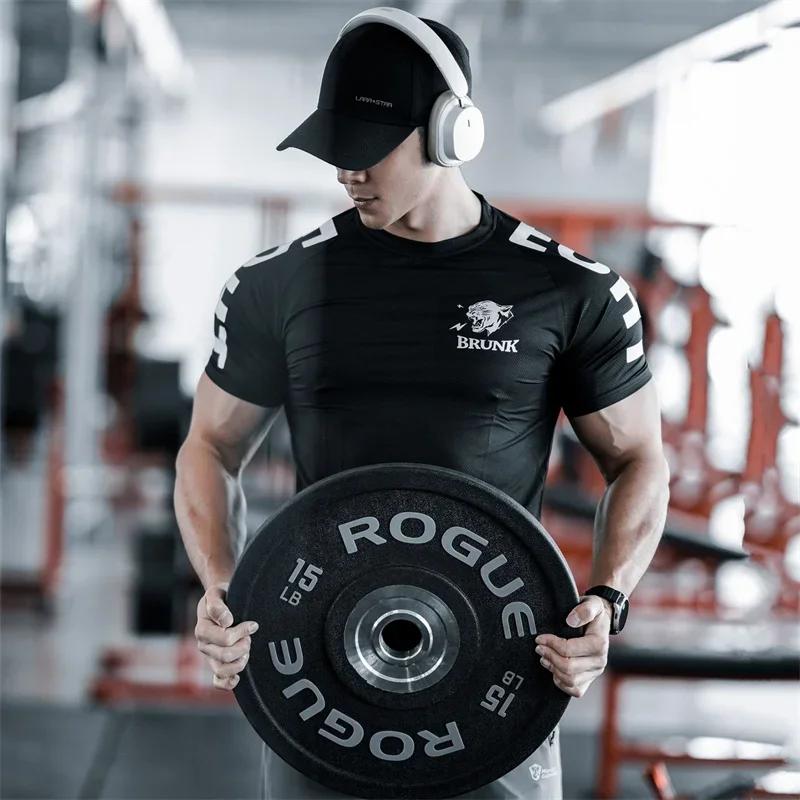 T-shirt à manches courtes pour homme, vêtement de sport, de loisirs, de course, de fitness, à séchag