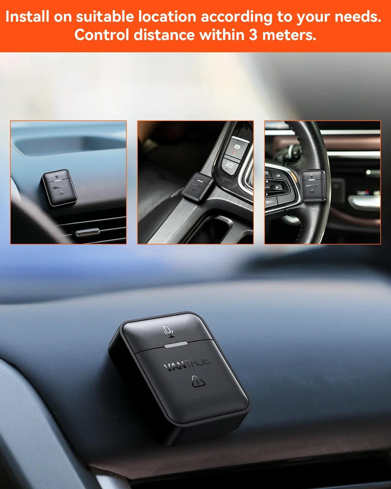 Vantrue-Télécommande sans fil avec verrouillage rigour, portée de 9,8 pieds, audio instantané, Vanes