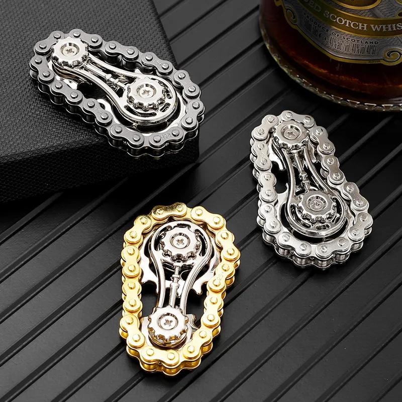 Pignons volant d'inertie gyroscope Fidget Spinner anti-stress anxiété chaînes de vélo en métal EDC S