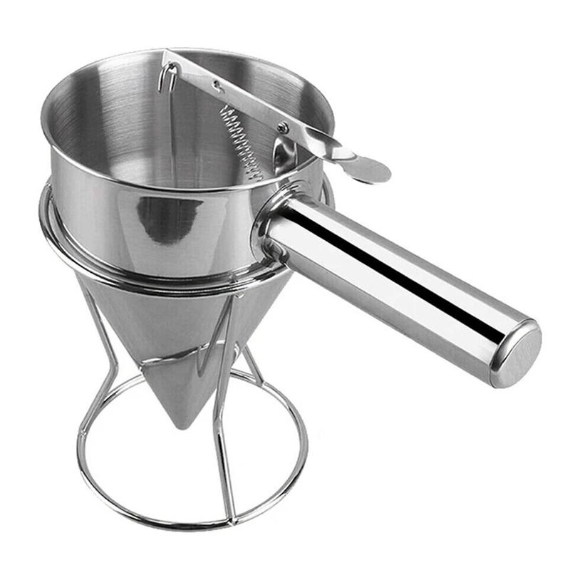 Takoyaki – distributeur d'entonnoir en acier inoxydable, outils de cuisson, avec support, boules de 