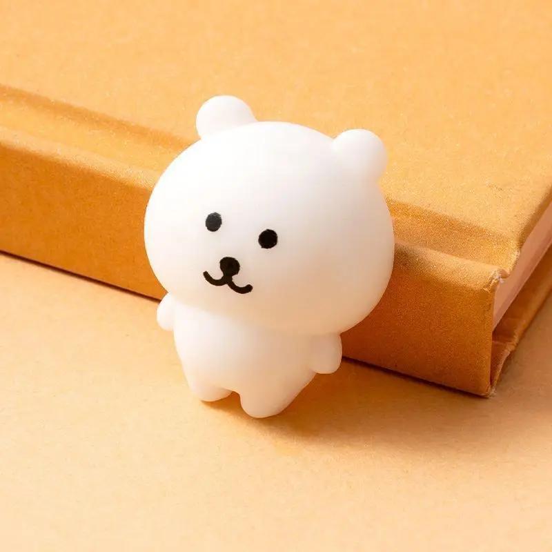 Jouet amusant à pincer d'ours auto-déversible, 6 pièces, Expression mignonne, soulage le Stress, pet