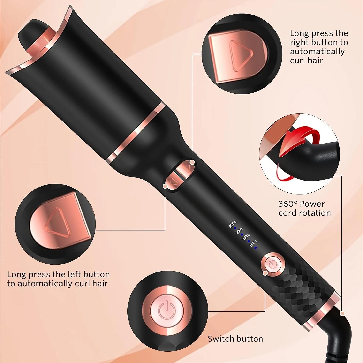 Bigoudi automatique pour cheveux, fer à friser automatique, bigoudi rotatif en céramique, baguette r