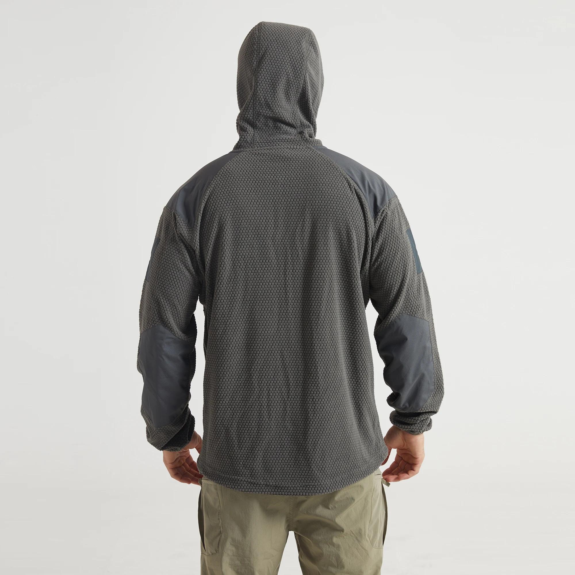 Veste tactique militaire en polaire pour homme, coupe-vent thermique à col montant, manteau de sport