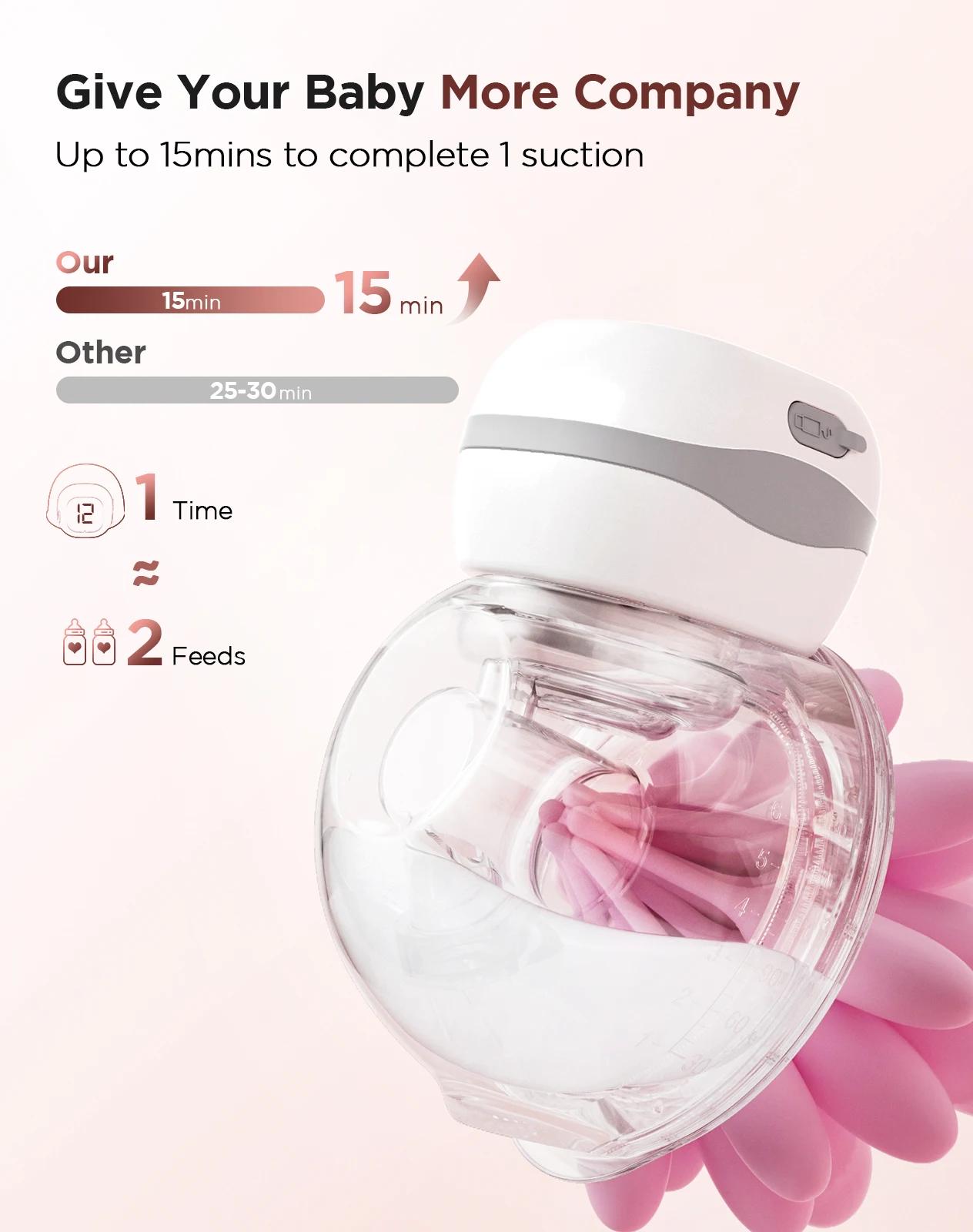 2 pièces tire-lait électrique mains libres sans BPA 12 niveaux et 3 Modes mise à niveau tire-lait po