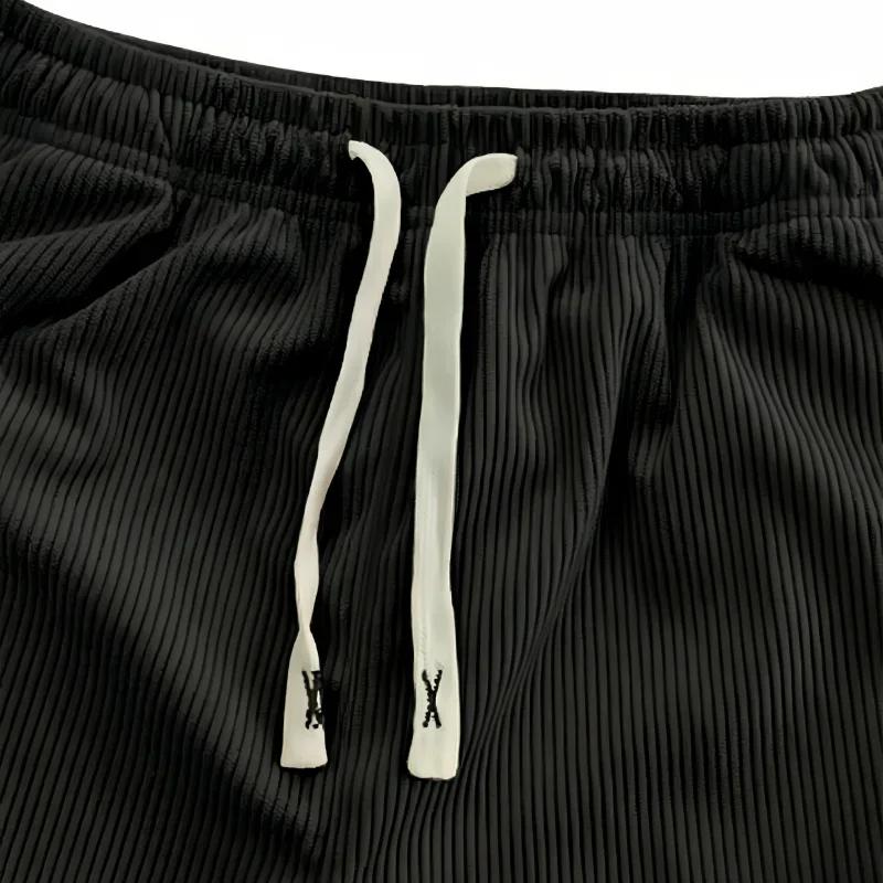 Nouveauté 2026 Pantalon décontracté en velours côtelé pour homme, coupe ample et droite, style stree