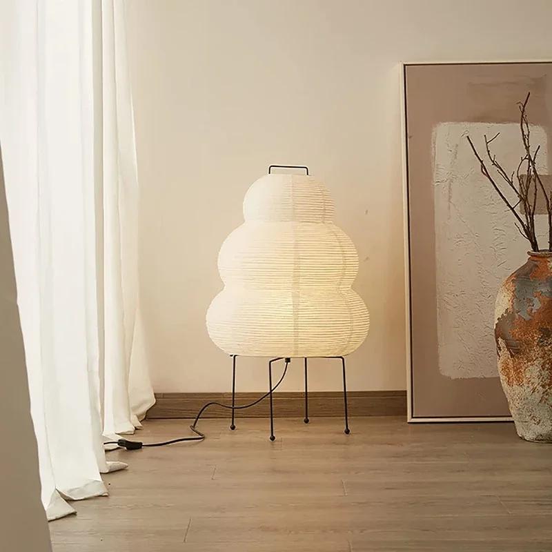 Lampe de Table Blanche en Papier de Riz au Design Japonais, Luminaire Décoratif d'Nik, Idéal pour un