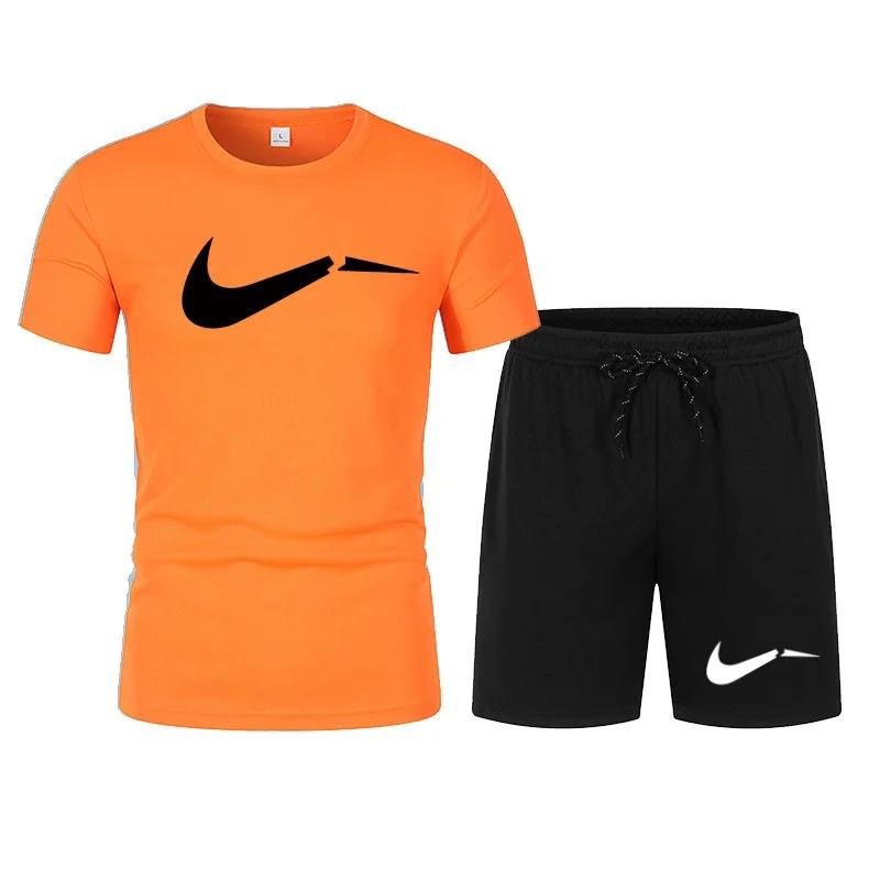 Ensemble T-shirt et short d'été pour homme 2026, combinaison décontractée et tendance à manches cour