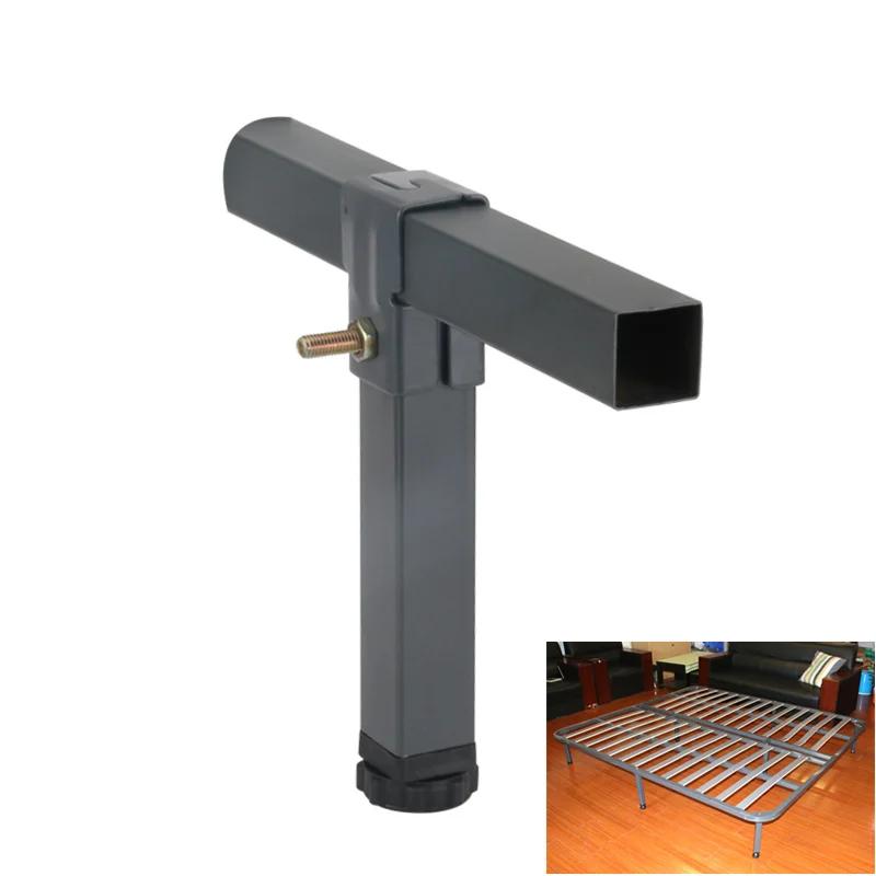 Pied de Tube de serrage à hauteur réglable, pieds de Table carrés en métal pour cadre de lit Tatami,