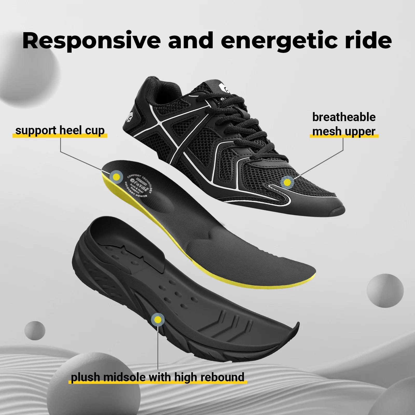 Chaussures de marche Fittington, baskets décontractées à amorti extra large, résistantes à l'usure, 