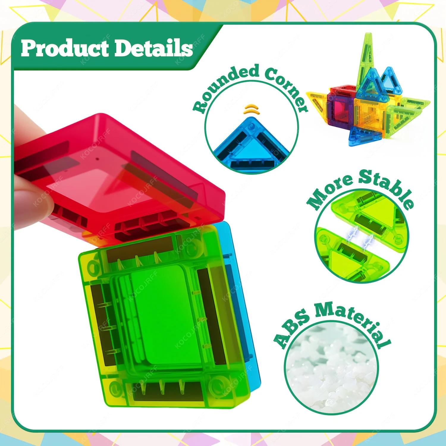 Mini jouets en tuiles magnétiques, avec une boîte en métal pour une portabilité facile, blocs de con
