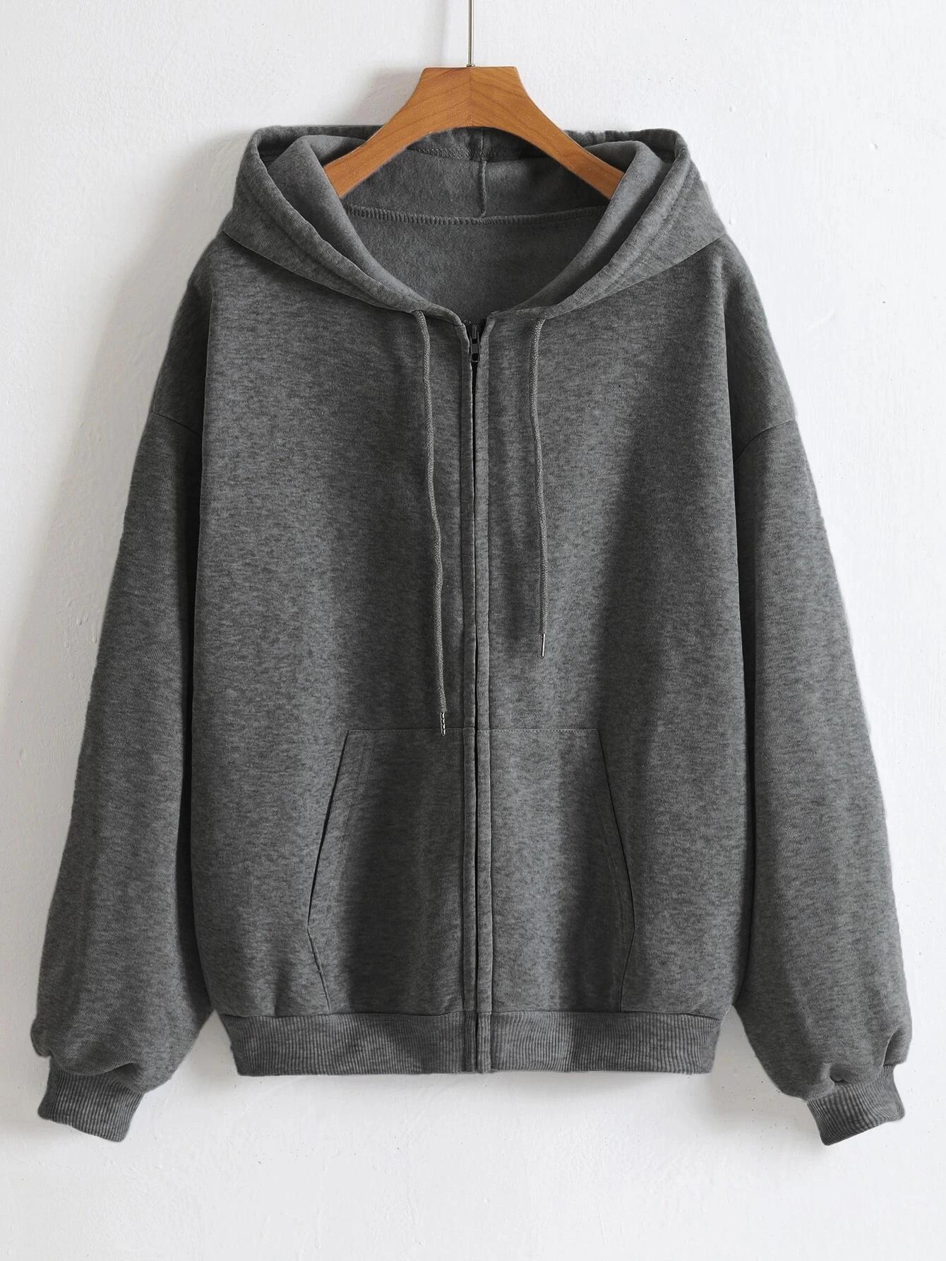 Surdimensionné sweat à capuche pour femme décontracté solide fermeture éclair sweat à capuche Haraju
