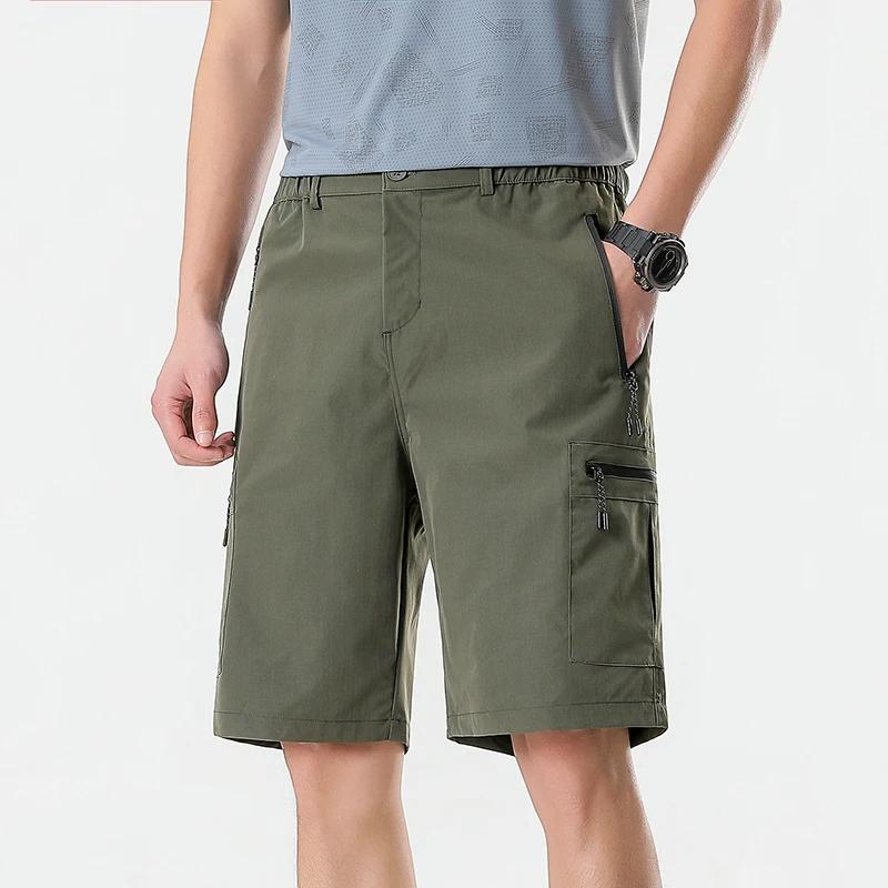 Shorts cargo pour hommes, pantalon court à poches zippées, séchage rapide, pour l'été, la randonnée,