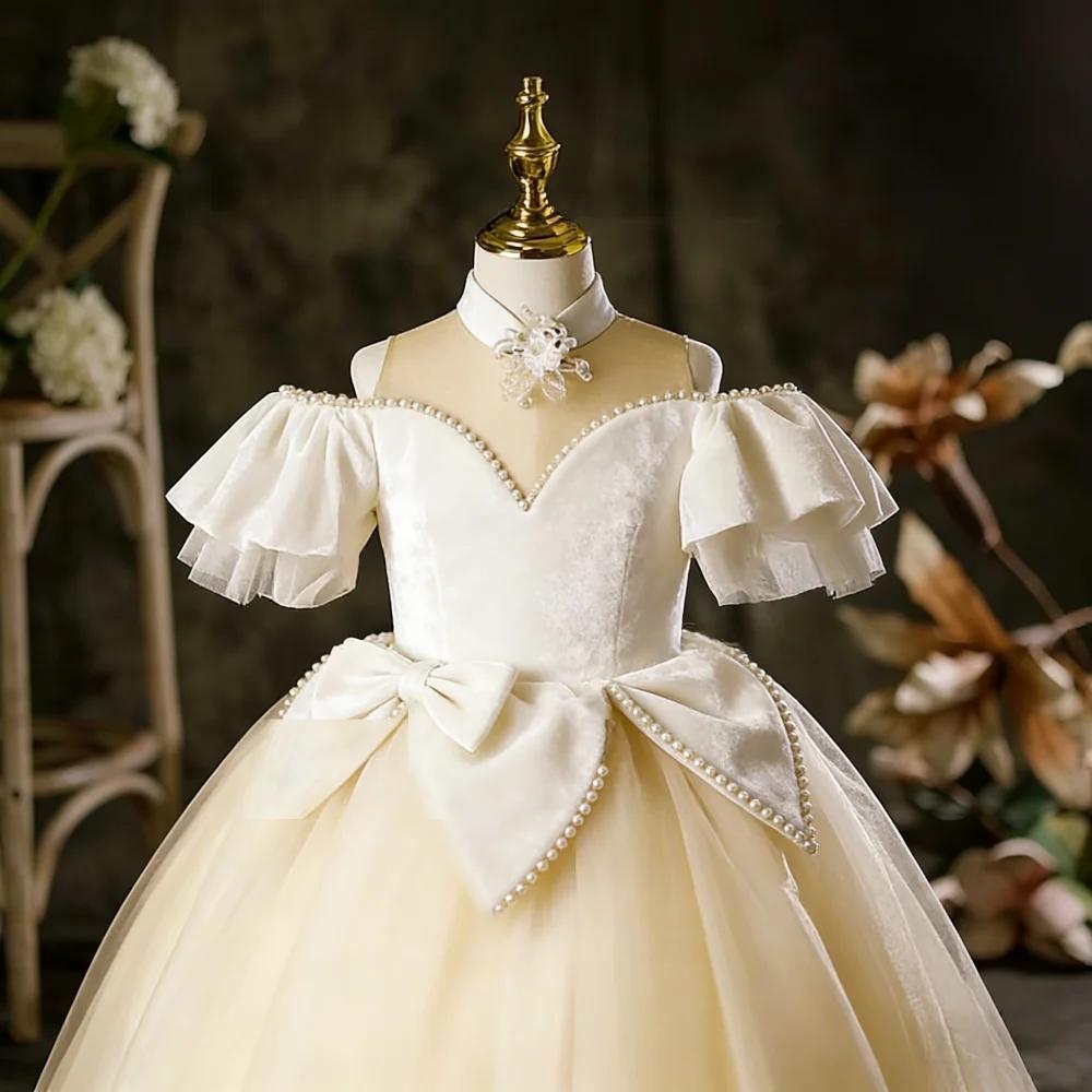 Robe de princesse pour filles, tenue de spectacle de piano pour petite fille, vêtements pour enfants