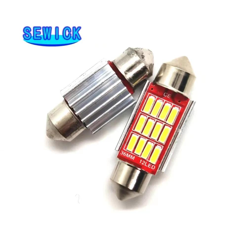 100 pièces feston C5W CANBUS sans erreur Auto lumière 12 SMD 4014 LED 31mm 36mm 39mm 41mm voiture in
