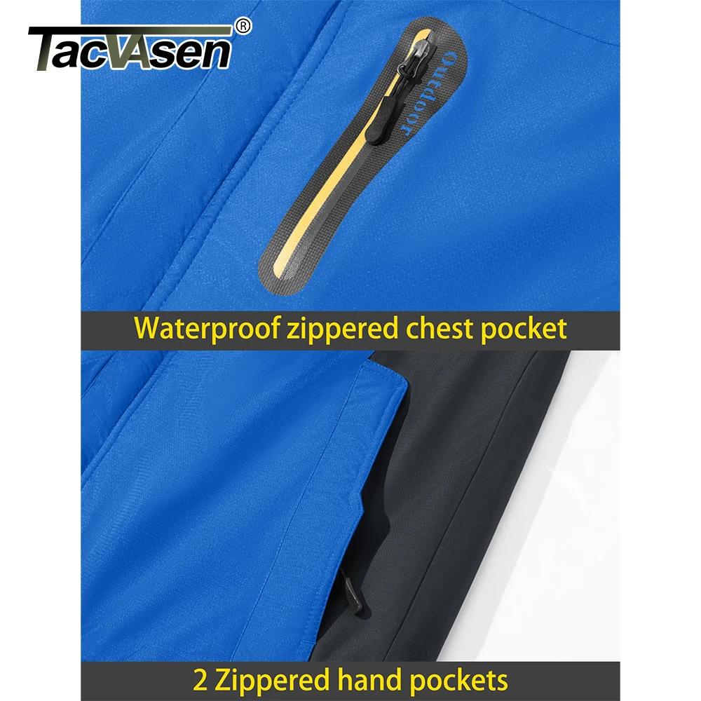 TACVASEN-Veste de Ski Imperméable pour Homme, Parka avec Doublure Smile, Manteau à Capuche, Coupe-Ve